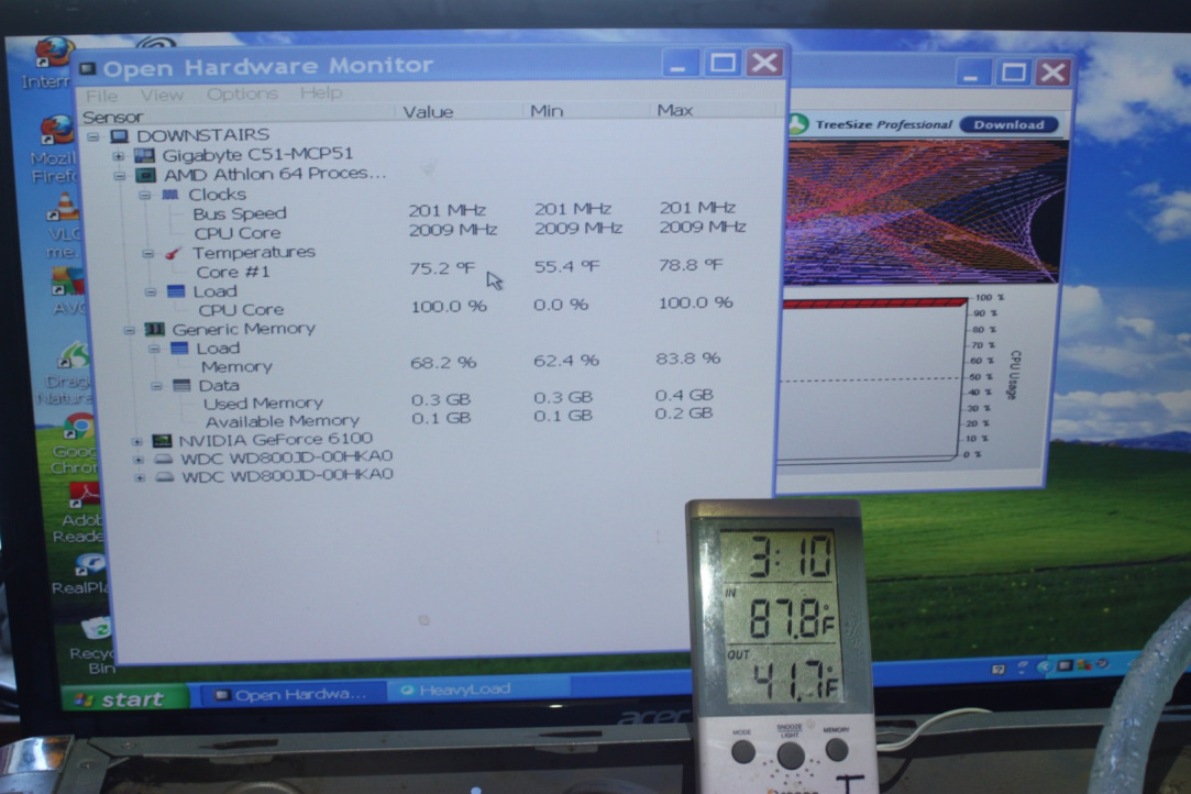Condensation protection allows below dewpoint cooling; image - CPU kept at 75.2 degrees F at 100% load.